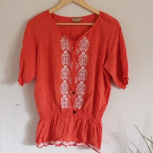 KERRY Brooke summer orange boho embroidered top - Picture 8 of 8